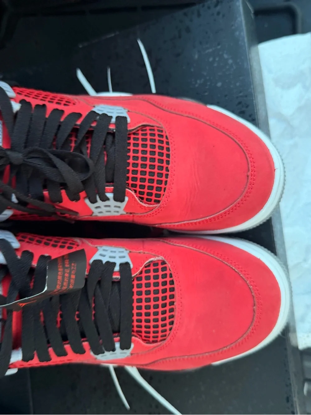Jordan 4 Men’s Red and Black Basketball Sneakers